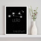 Quadro Decorativo Constelação Signo Leão 45x34cm - Com Vidro