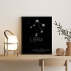 Quadro Decorativo Constelação Signo Libra 24x18cm Moldura:mad
