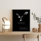 Quadro Decorativo Constelação Signo Peixes 33x24cm Moldura:ma