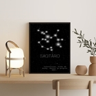 Quadro Decorativo Constelação Signo Sagitário 24x18cm - Com V
