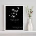 Quadro Decorativo Constelação Signo Virgem 33x24cm Moldura:ma