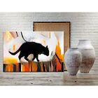 Quadro Decorativo Contemporâneo Animais Black Cat - 200x120cm