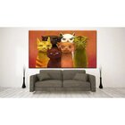 Quadro Decorativo Contemporâneo Animais Homie Cats - 90x60cm