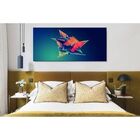 Quadro Decorativo Contemporâneo Conceitual Geométrico Blue Mi