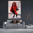 Quadro Decorativo Contemporâneo Conceitual Red Overcoat - 180