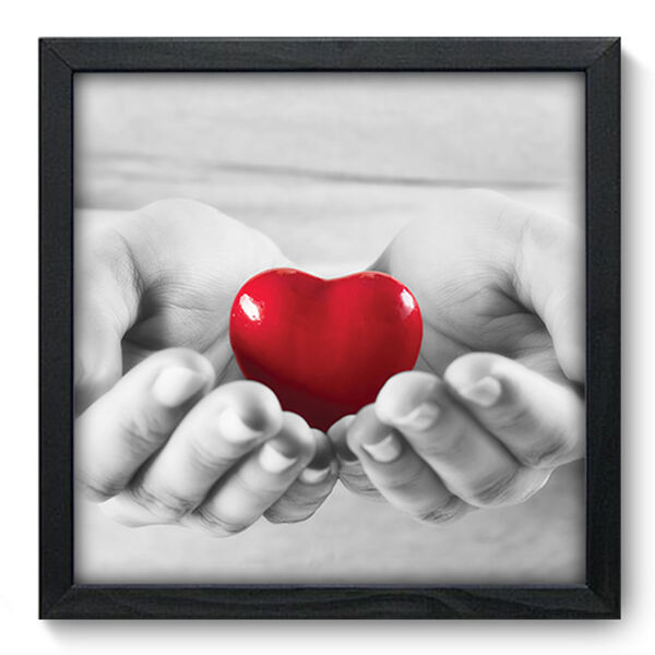 Quadro Decorativo - Coração - 33cm X 33cm - 041qdop
