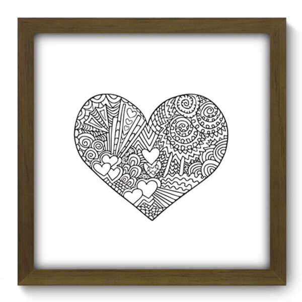 Quadro Decorativo - Coração - 33cm X 33cm - 048qdom