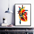 Quadro Decorativo Coração De Artista 45x34cm Moldura:madeira