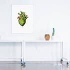 Quadro Decorativo Coração De Cacto 45x34cm - Com Vidro Moldur