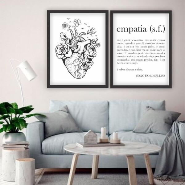 Quadro Decorativo Coração Empatia Significado - 45x60cm