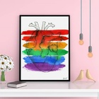 Quadro Decorativo Coração Gay 24x18cm - Com Vidro Moldura:mad
