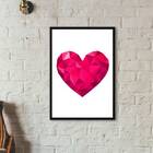 Quadro Decorativo Coração Geométrico Pink 45x34cm Moldura:mad