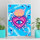 Quadro Decorativo Coração Mexicano 33x24cm - Com Vidro Moldur