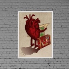 Quadro Decorativo Coração Viajante 24x18cm - Com Vidro Moldur