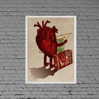 Quadro Decorativo Coração Viajante 24x18cm Moldura:madeira Br