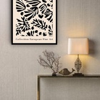 Quadro Decorativo Coral Preto E Bege Matisse  - 70x50cm Moldu