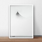 Quadro Decorativo Corcovado E Barco 30x40cm Branco