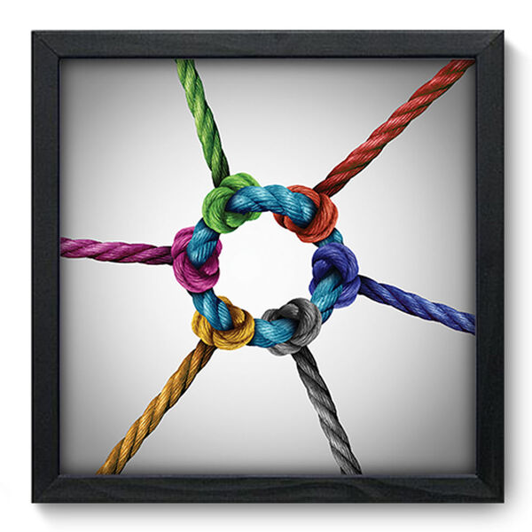 Quadro Decorativo - Cordas - 33cm X 33cm - 303qddp