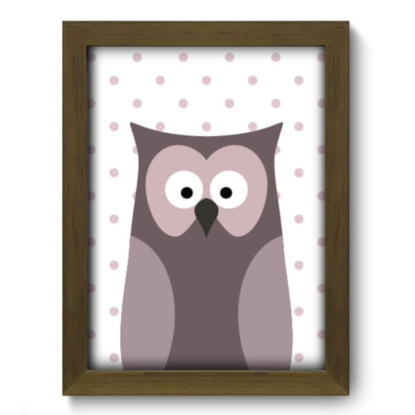 Quadro Decorativo - Coruja - 19cm X 25cm - 096qdim