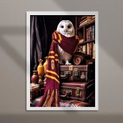 Quadro Decorativo Coruja Edwiges 33x24cm - Com Vidro Moldura