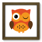 Quadro Decorativo - Coruja Laranja - 22cm X 22cm - 007qdbm