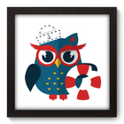 Quadro Decorativo - Coruja Marinheira - 22cm X 22cm - 058qdbp
