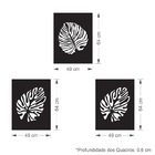 Quadro Decorativo Costela De Adão 3 Peças Vinil Adesivo Preto