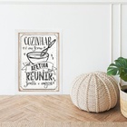 Quadro Decorativo Cozinha Afetiva 45x34cm Moldura:madeira Pre