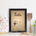 Quadro Decorativo Cozinha Café Latte 22x32cm Moldura Preta