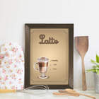 Quadro Decorativo Cozinha Café Latte 33x43cm Moldura Marrom