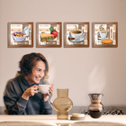 Quadro Decorativo Cozinha Café Manhã Padaria 20x20cm Kit 4un