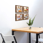 Quadro Decorativo Cozinha Café Manhã Padaria 20x20cm Kit 4un
