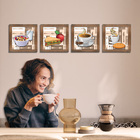 Quadro Decorativo Cozinha Café Manhã Padaria 20x20cm Kit 4un