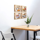 Quadro Decorativo Cozinha Café Manhã Padaria 20x20cm Kit 4un