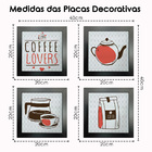 Quadro Decorativo Cozinha Café Padaria Copa 20x20cm Kit 4 Un