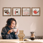 Quadro Decorativo Cozinha Café Padaria Copa 20x20cm Kit 4 Un