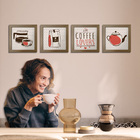 Quadro Decorativo Cozinha Café Padaria Copa 20x20cm Kit 4 Un