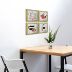 Quadro Decorativo Cozinha Café Padaria Copa 20x20cm Kit 4 Un