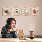 Quadro Decorativo Cozinha Café Padaria Copa 20x20cm Kit 4 Un
