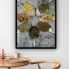 Quadro Decorativo Cozinha Colheres Temperos  - 70x50cm Moldur