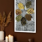 Quadro Decorativo Cozinha Colheres Temperos  - 70x50cm Moldur