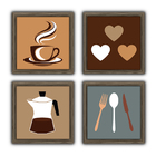 Quadro Decorativo Cozinha Copa Cantina Objetos Café Xícara -