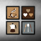 Quadro Decorativo Cozinha Copa Cantina Objetos Café Xícara -