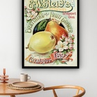Quadro Decorativo Cozinha Frutas Vintage  - 70x50cm Moldura B