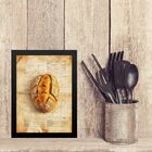 Quadro Decorativo Cozinha Pão 24x18cm Moldura Branca