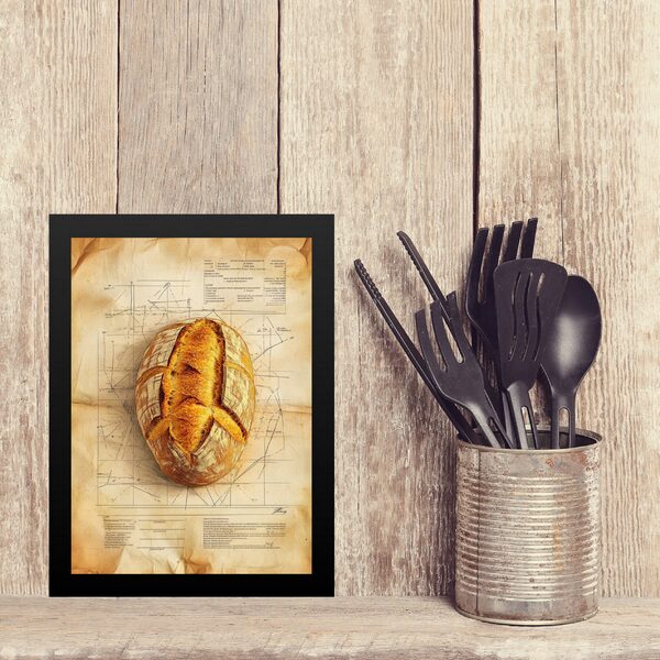 Quadro Decorativo Cozinha Pão 45x34cm Moldura Preta