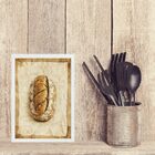 Quadro Decorativo Cozinha Pão Italiano 24x18cm - Com Vidro Mo