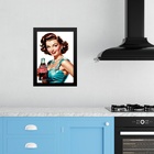 Quadro Decorativo Cozinha Pin Up Refrigerante 33x24cm - Com V