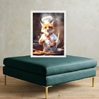 Quadro Decorativo Cozinha - Raposa 33x24cm Moldura Branca