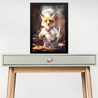 Quadro Decorativo Cozinha - Raposa 45x34cm - Com Vidro Moldur